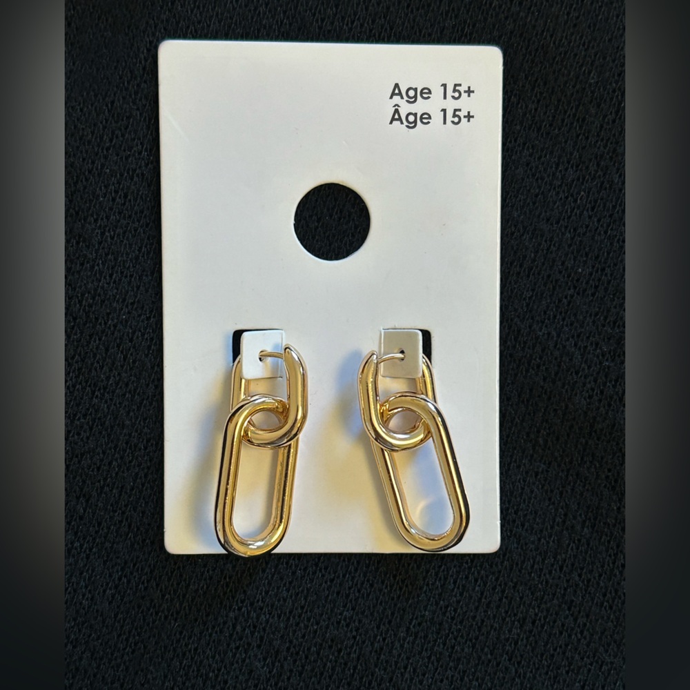 NWT GAP Gold-Tone Chain Dangly Earrings